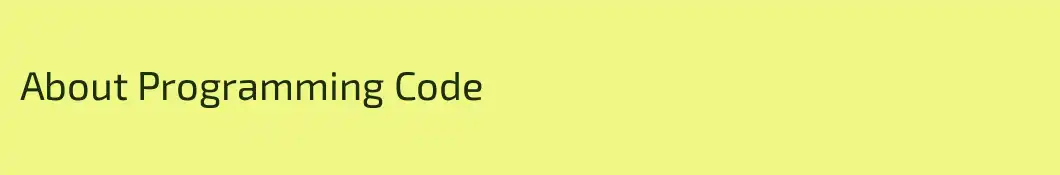 About Programming Code